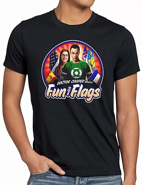 style3 Print-Shirt Herren T-Shirt Fun wih Flags sheldon flagge fahne banner günstig online kaufen