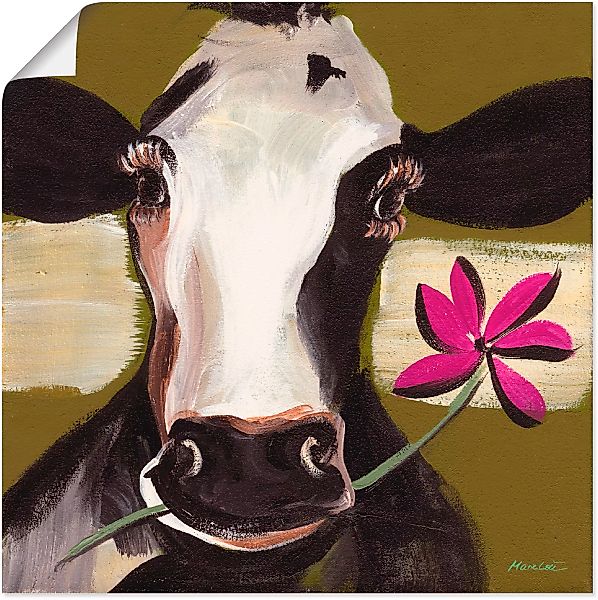 Artland Wandbild "Glückliche Kuh I", Haustiere, (1 St.), als Leinwandbild, günstig online kaufen