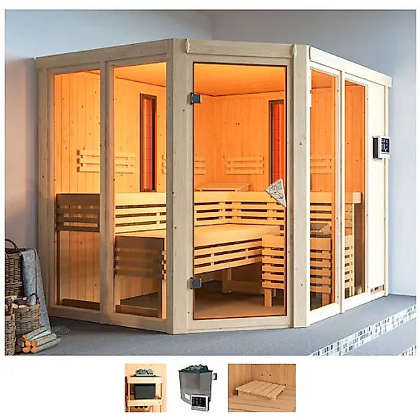 Karibu Sauna »Avril« Set, 9-kW-Ofen mit externer Steuerung günstig online kaufen