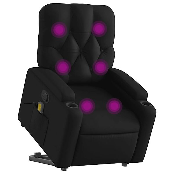 vidaXL Massagesessel mit Aufstehhilfe Schwarz Kunstleder Modell 7 günstig online kaufen