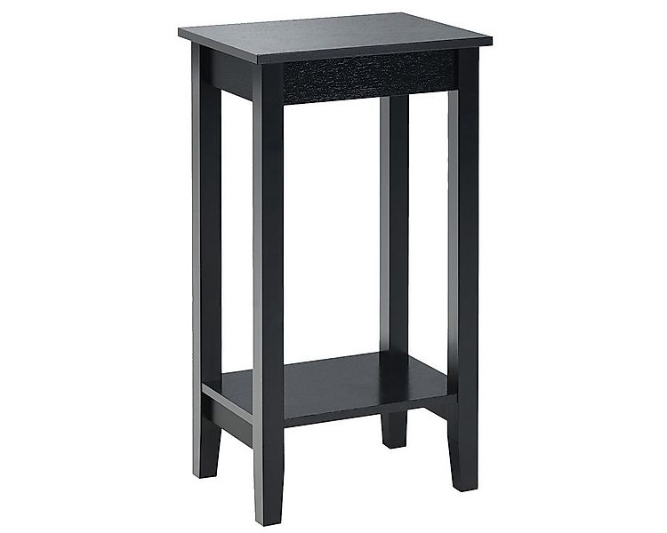 COSTWAY Beistelltisch (1-St), mit Regal, 4 Massivholzbeinen, 39,6 x 29,6 x günstig online kaufen