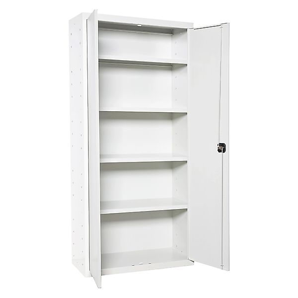 PROREGAL Stahlschrank AMEGO HxBxT 180 x 100 x 40 cm 4x Fachboden Weiß-Weiß günstig online kaufen