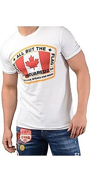 Dsquared2 Print-Shirt Dsquared2 Cool T-Shirt Weiß Herren Canada Flaggen Log günstig online kaufen