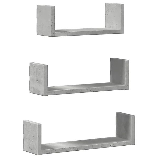 vidaXL Wandregal 3 Stk Betongrau Holzwerkstoff 853311 günstig online kaufen