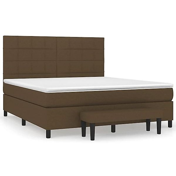 vidaXL Boxspringbett Boxspringbett mit Matratze Dunkelbraun 160x200 cm Stof günstig online kaufen