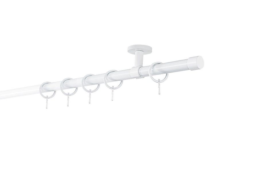 ondeco Gardinenstange Rundrohr Deckenabstand 4cm Kappe, Ø 20 mm, 1-läufig-l günstig online kaufen