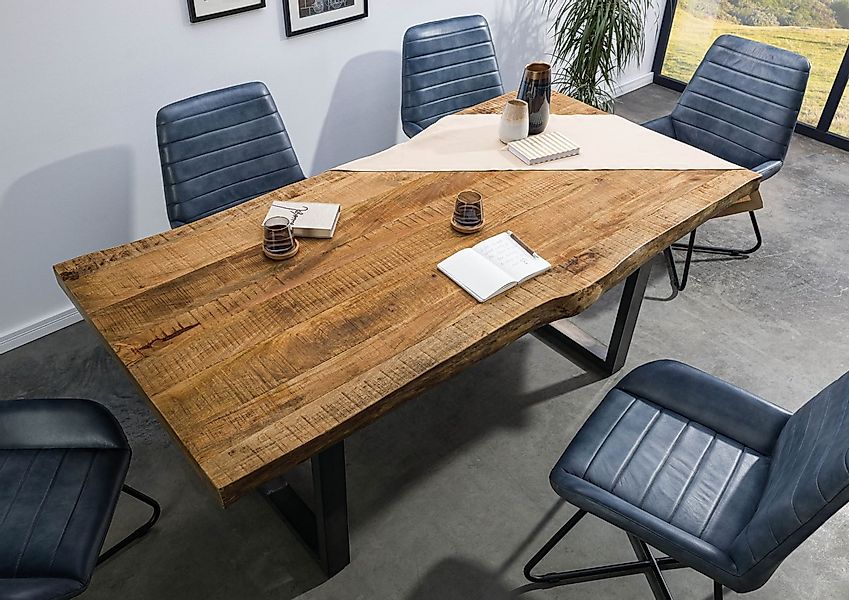 Massivmoebel24 Baumkantentisch FREEFORM (Baumtisch Mango 200x100x77 günstig online kaufen
