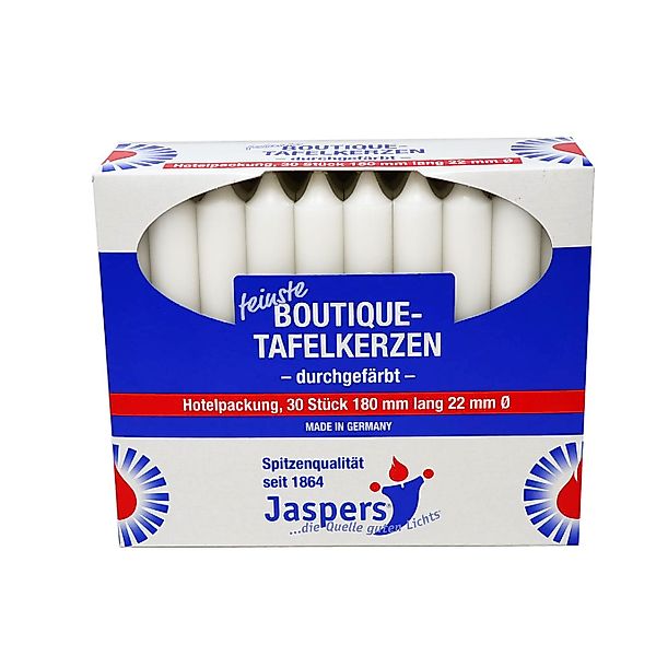 Jaspers Kerzen Tafelkerze Boutique-Kerzen Hotelpackung weiß günstig online kaufen