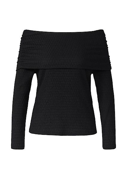 s.Oliver Langarmshirt T-Shirt Strukturiertes Off-Shoulder-Shirt im Slim Fit günstig online kaufen