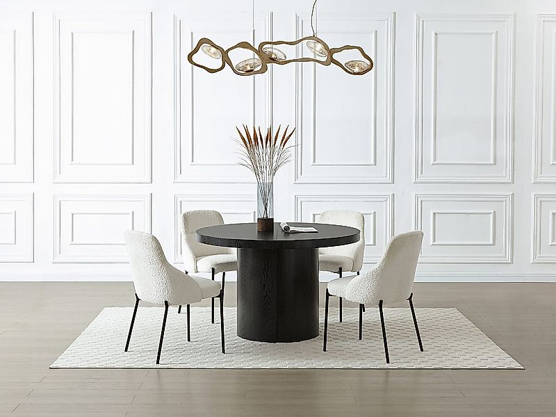 Esstisch ausziehbar - 4 bis 12 Personen - MDF - Schwarz - SIDRINA günstig online kaufen