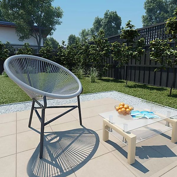 Garten-mond-stuhl Poly Rattan Grau günstig online kaufen