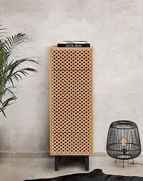 Woodman Hochkommode im skandinavischen Design, mit besonderem Print, FSC günstig online kaufen