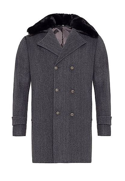 Antioch Wintermantel Faux Fur Detailed Collar Double Breasted Coat günstig online kaufen