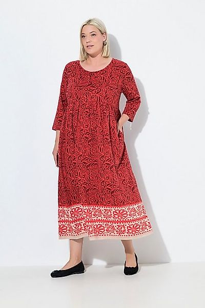 Ulla Popken Maxikleid Jerseykleid A-Linie Rundhals 3/4-Arm Taschen günstig online kaufen