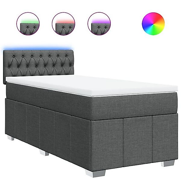 vidaXL Boxspringbett, Boxspringbett mit Matratze Taupe 100x200 cm Stoff günstig online kaufen