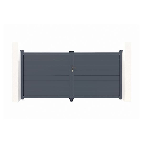 Casanoov Flügeltor 3M Eiger H 140Cm & 2 Pfosten H 166Cm Aluminium Grau günstig online kaufen