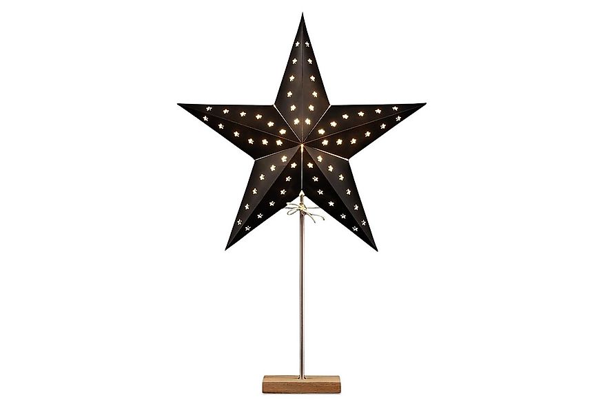 Spetebo Papierstern Lampe schwarz für E14 Glühbirnen, Weihnachtstern Tischl günstig online kaufen