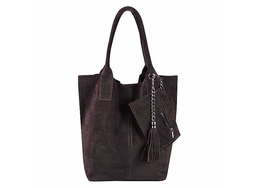 ITALYSHOP24 Schultertasche Made in Italy Damen Leder Shopper Schultertasche günstig online kaufen