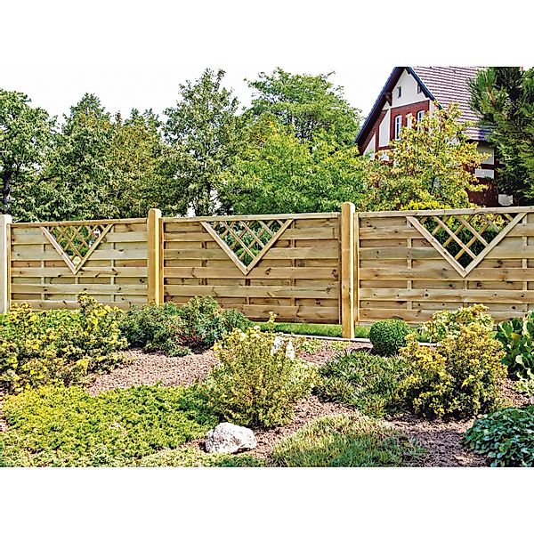 T & J Sichtschutzzaun Maxi-Massiv-V-Ranki Grün 180 x 90 cm günstig online kaufen