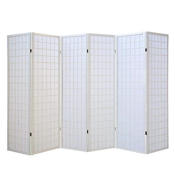 Homestyle4u 6-tlg Paravent in Weiß 264x175 cm 263 günstig online kaufen