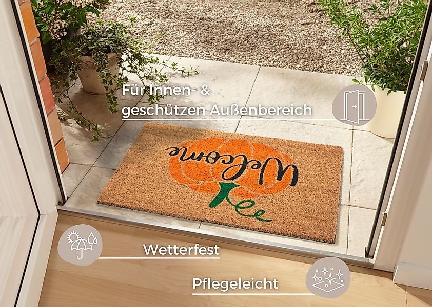 HANSE Home Fußmatte "Mix Mats Kokos Welcome Pumpkin, Türmatte" rechteckig 1 günstig online kaufen