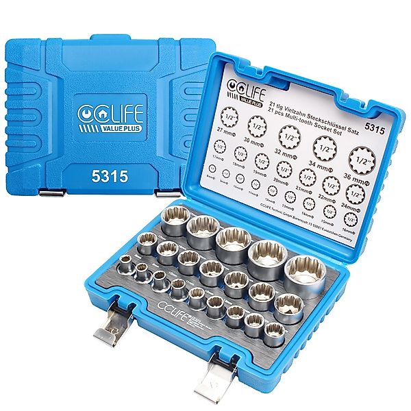 CCLIFE Steckschlüssel 1/2" Steckschlüssel Vielzahn Nuss günstig online kaufen
