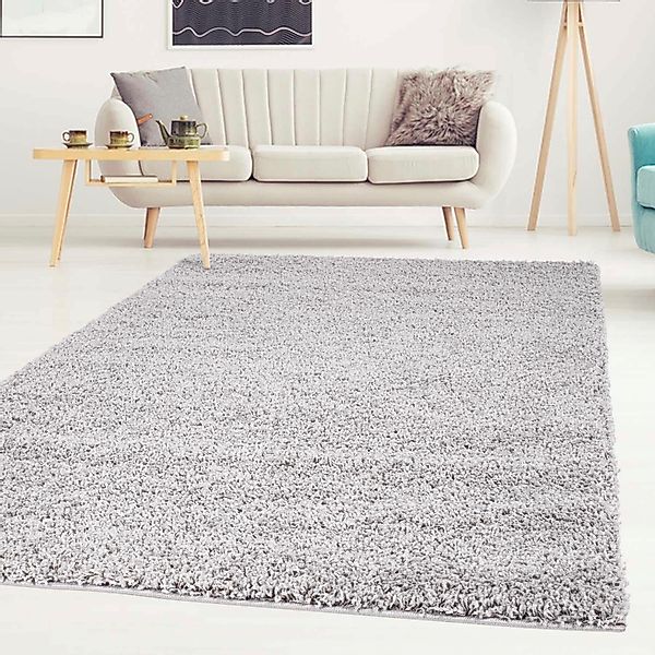 Carpet City Hochflor-Teppich "Shaggi uni 500" rechteckig 30 mm Höhe Läufer, günstig online kaufen
