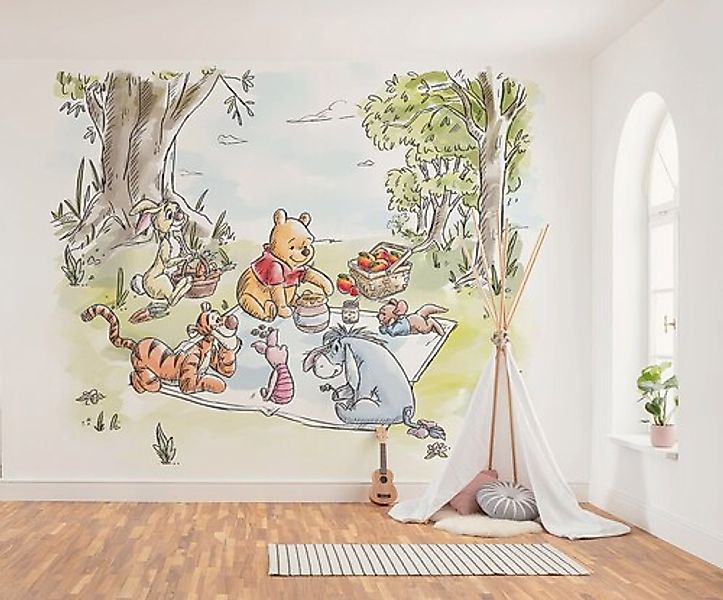 Komar Vlies Fototapete Disney Winnie The Pooh Nice For Picnics Bunt günstig online kaufen