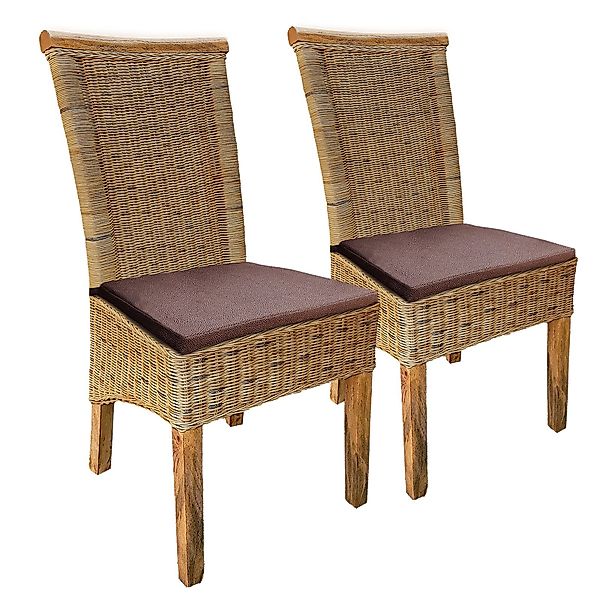 Amagohome Rattanstuhl Esszimmerstühle Set 2 Stück günstig online kaufen