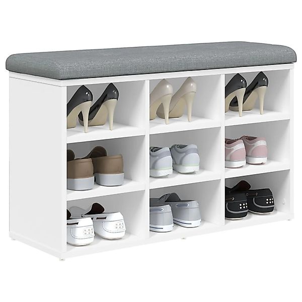 vidaXL Sitzbank Schuhbank Weiß 82x32x50 cm günstig online kaufen