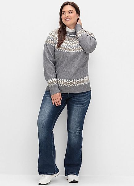 sheego by Joe Browns Strickpullover Strickpullover Langarm mit Norwegermust günstig online kaufen