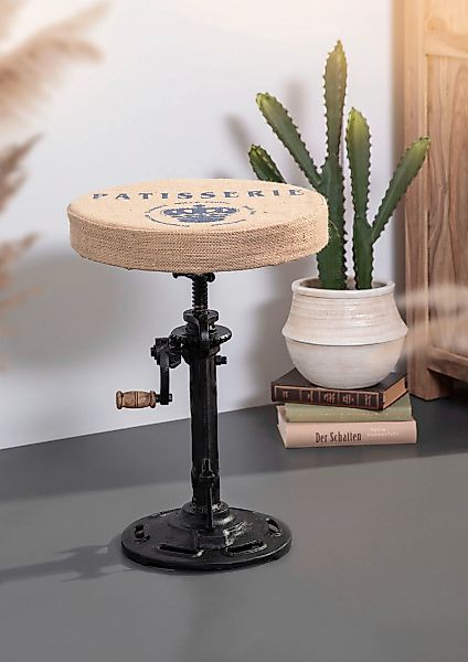 Gutmann Factory Sitzhocker "Strike", mit gusseisernem Fuß in Fabrik Optik günstig online kaufen