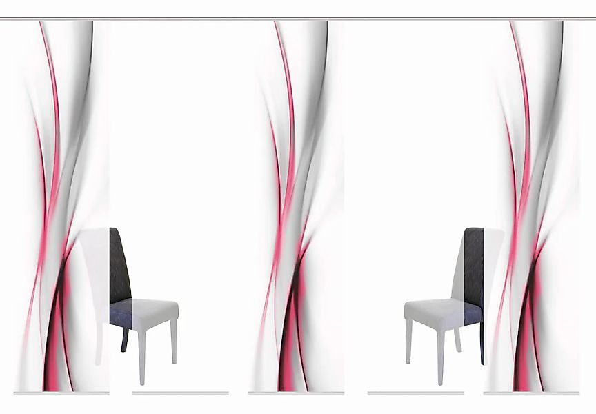 HOME WOHNIDEEN Schiebegardine "UFA" Klettband 5 Stk. tlg. HxB: 245x60, inkl günstig online kaufen