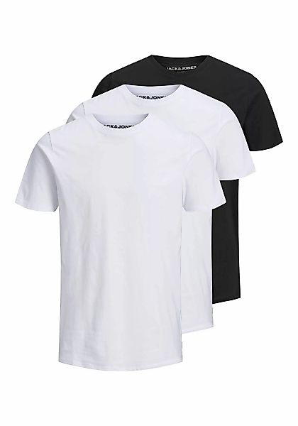 Jack & Jones Herren Rundhals T-Shirt JJEORGANIC BASIC 3er PACK - Slim Fit günstig online kaufen