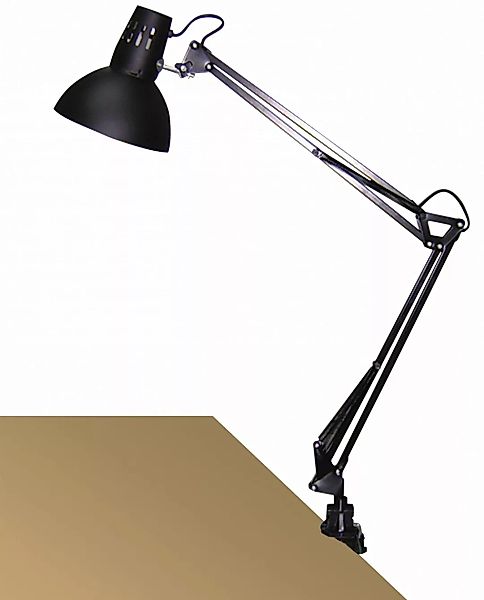 Schreibtischlampe schwarz Metall klemmbar Arno günstig online kaufen