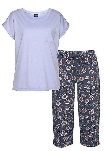 Vivance Dreams Capri-Pyjama, (2 tlg.), mit gemusterter Schlafhose günstig online kaufen