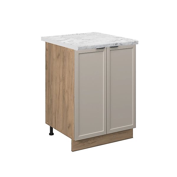 Vicco Küchenunterschrank Fame-Line Küchenkommode GrauBeige 60 cm AP Marmor günstig online kaufen