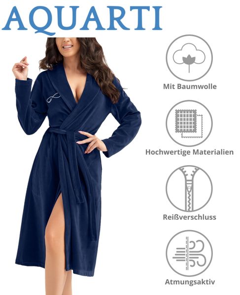 Aquarti Damenbademantel Aquarti Damen Morgenmantel aus günstig online kaufen