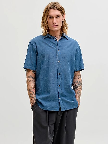 Jack & Jones Kurzarmhemd "JJESUMMER LINEN BLEND SHIRT S/S SN" Baumwolle mit günstig online kaufen