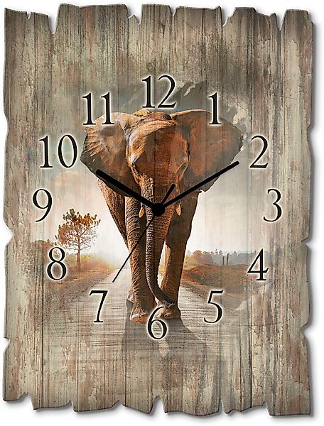 Artland Wanduhr Ein Elefant läuft auf günstig online kaufen