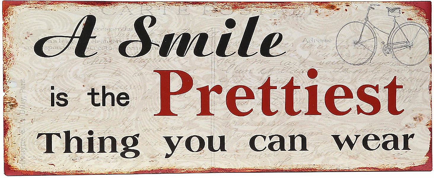 Ambiente Haus Metallbild "Smile Bild 50cm" 1 Stk. tlg. günstig online kaufen