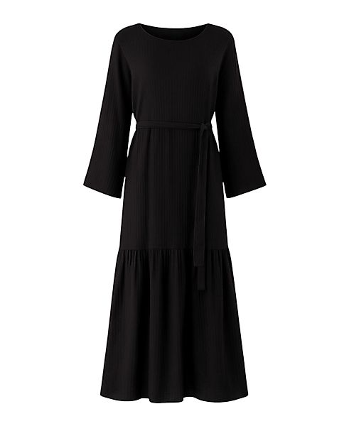 WENOR Sommerkleid Musselin-Kleid, 100 % Baumwolle, Volantsaum, Gürtel, Gr. günstig online kaufen