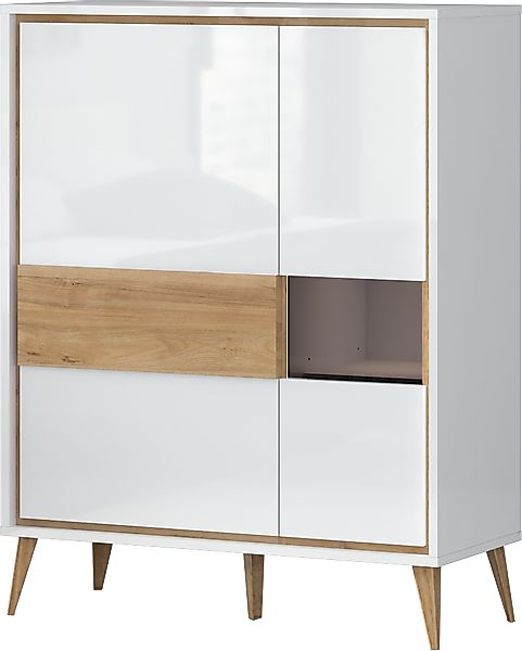 Home affaire Highboard »Vida« (H/B/T): 121/95/40cm, UV lackiert, hochglänze günstig online kaufen