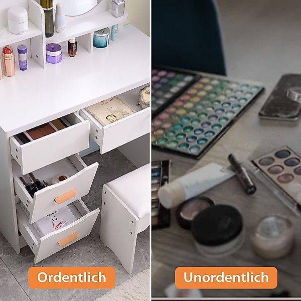 Simloveve Schminktisch mit LED-Beleuchtung Einstellbarer Helligkeit,mit günstig online kaufen