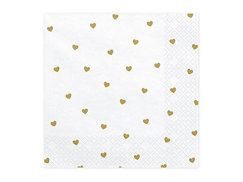 partydeco Hängedekoration Servietten Herzen weiß-gold, 20 günstig online kaufen