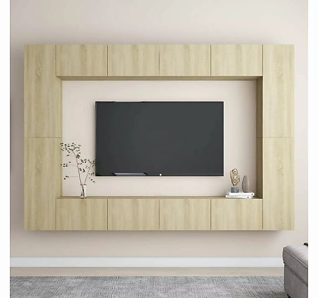 furnicato TV-Schrank 8-tlg. TV-Schrank-Set Sonoma-Eiche Holzwerkstoff günstig online kaufen