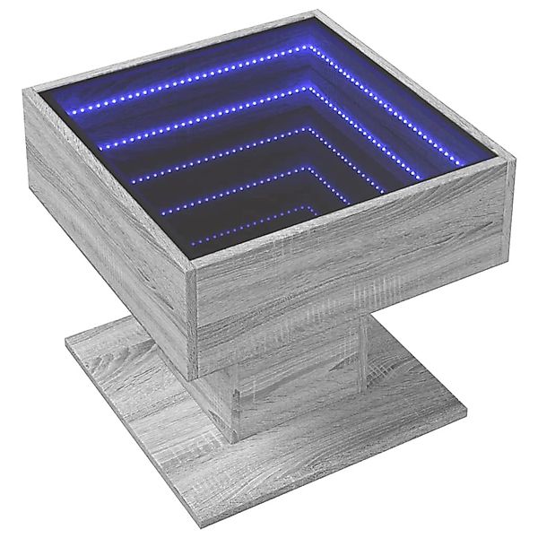 vidaXL LED-Couchtisch Grau Sonoma 50x50x45 cm Holzwerkstoff 847530 günstig online kaufen