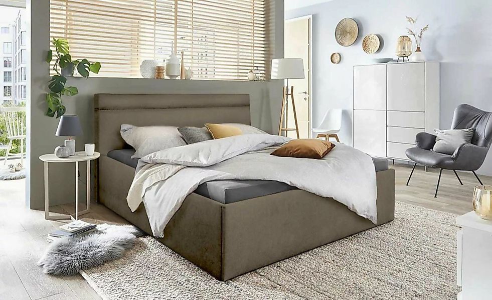 Halmon Schlafkomfort Betten Polsterbett Paris, Fußhöhe 12cm, Ohne Mitteltei günstig online kaufen