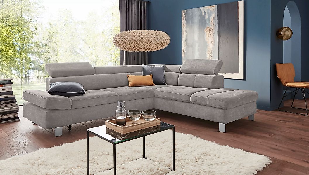 exxpo - sofa fashion Ecksofa "Fiji, L-Form", mit Kopf- bzw. Rückenverstellu günstig online kaufen