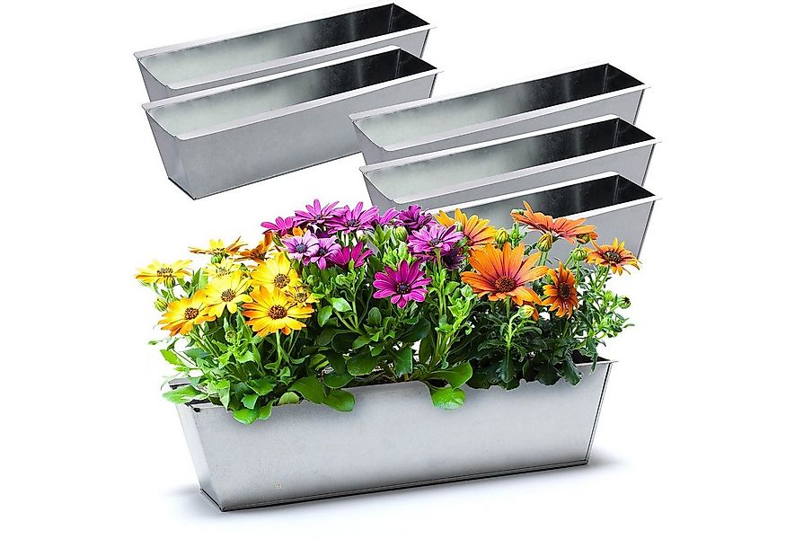 BigDean Blumenkasten 6x Pflanzkasten f. Europalette Metall verzinkt 38x12,5 günstig online kaufen